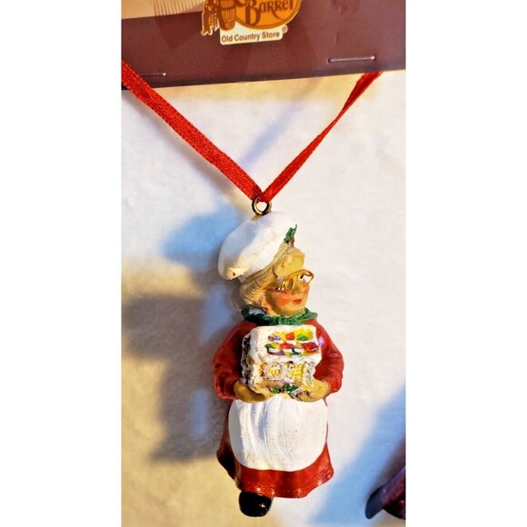 Cracker Barrel Vintage 3 Pc Christmas Ornament Lot Mrs. Claus Santa Star Bell - Picture 6 of 6